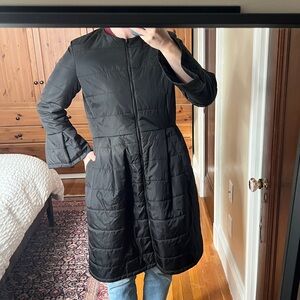 Wolf and Bader concept a trois Black Quilted Puffy Coat with Flared Sleeves